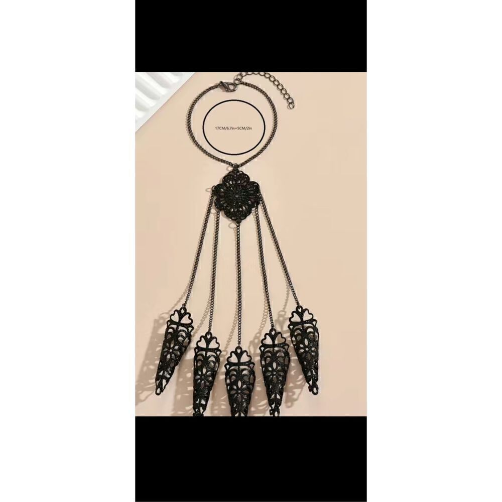Gothic black armor ring and bracelet set . - Picture 4 of 7